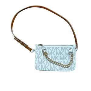 Michael Kors Belt Bag White Gold Chain Large